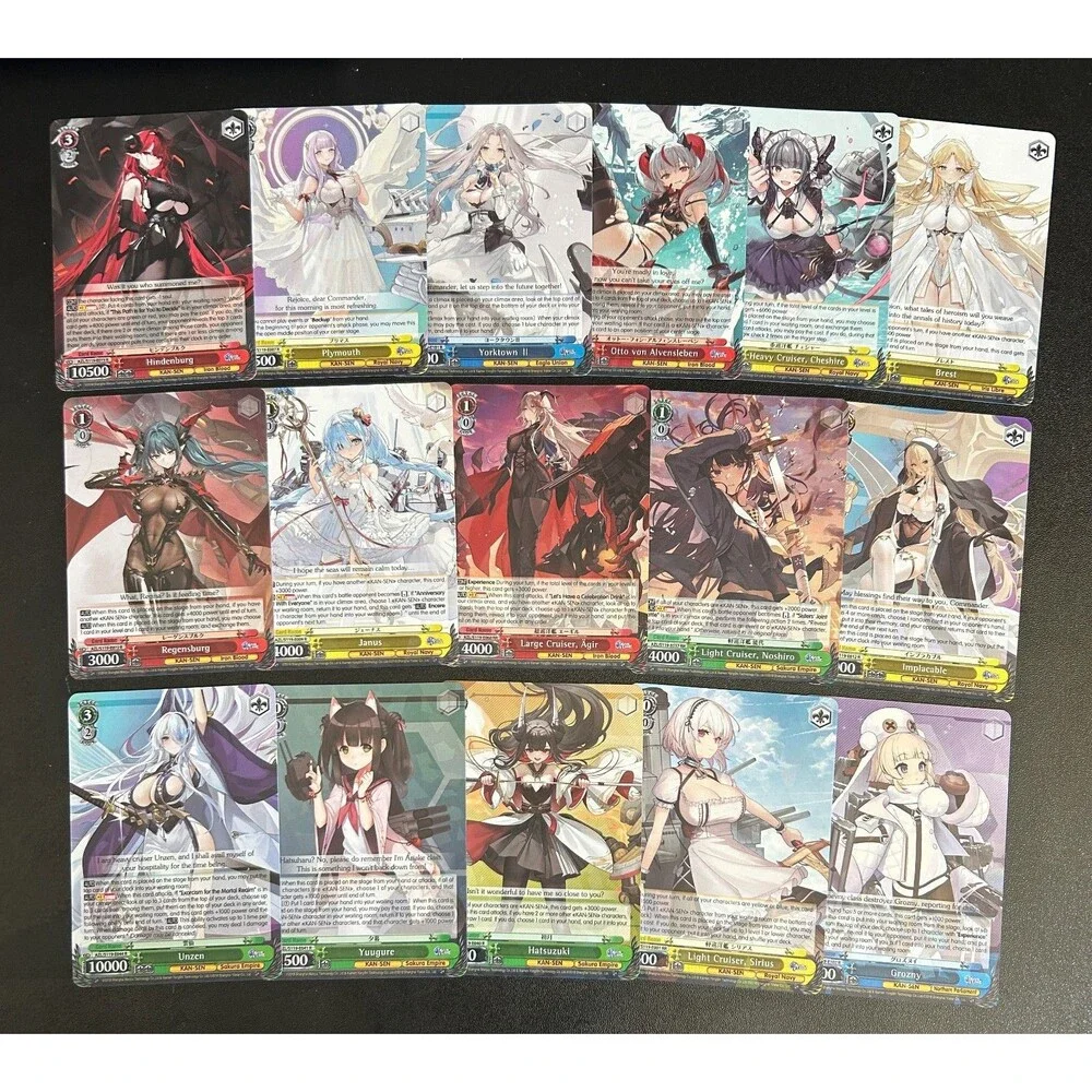 Lot of 16 Weiss Schwarz AZL Azur Lane Trading Cards